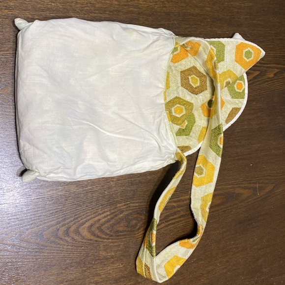 Vintage Amazing Mod Retro 70’s Knit Bag Yellow Orange Green Purse - Picture 3 of 9